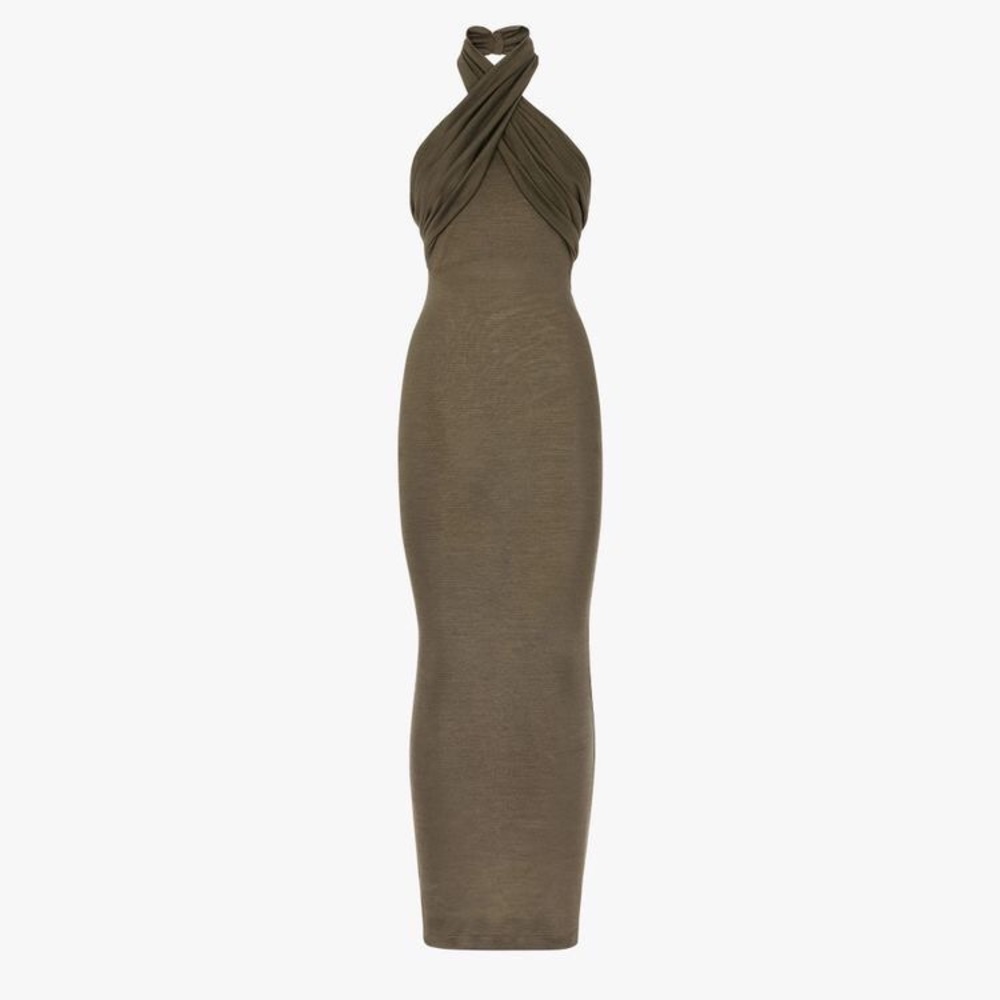 Fendi X Skims crossover neck maxi dress